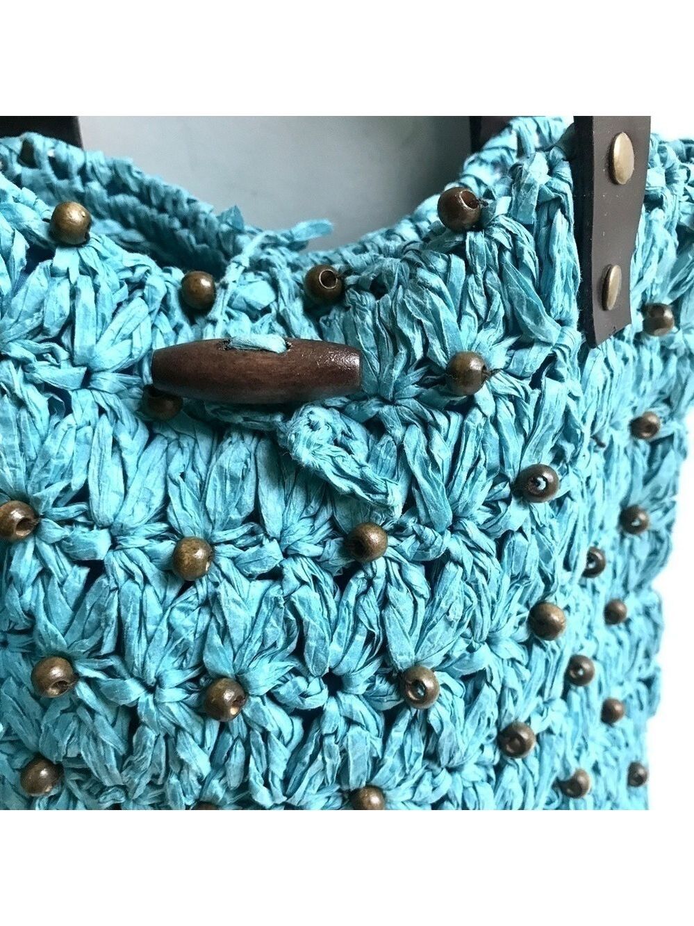 Naturalizer Woven Paper & Wooden Bead Shoulder Bag - Picture 4 of 14